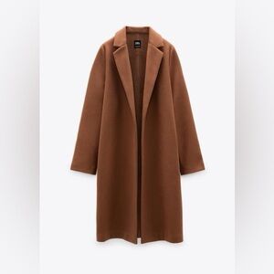 Zara Women's Camel Lapel Coat